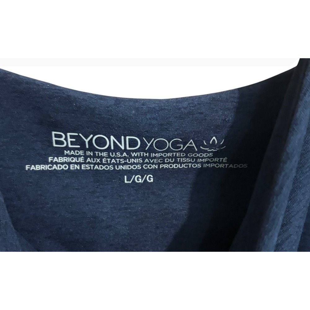 Beyond Yoga Spacedye Square Neck‎ Midi Dress Navy Blue Bodycon Athleisure Slit - Picture 10 of 15